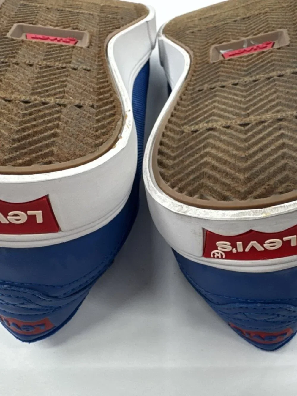 Levis Shoes Mens 11 Low Top Sneakers Blue Canvas Round Toe Lace Up Skater Casual
